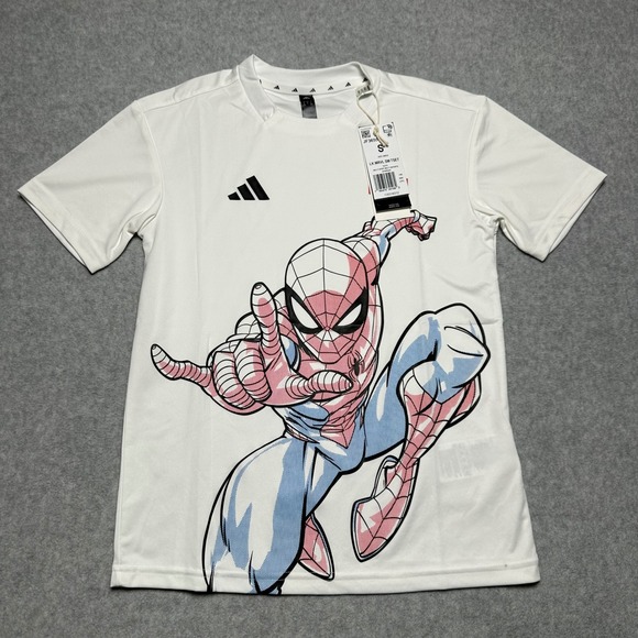 adidas Other - Adidas Kids Marvel Spider-Man Graphic T-Shirt White JF3655 Boys Size S 9-10Y